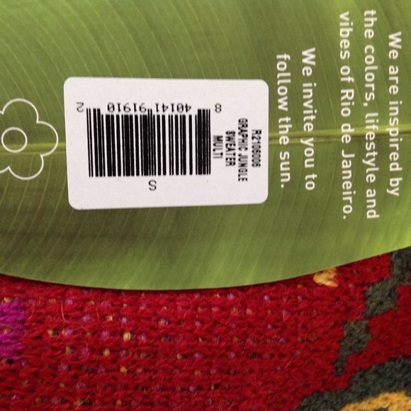 Farm Rio Jungle Print Sweater Twee Fall - Picture 8 of 11